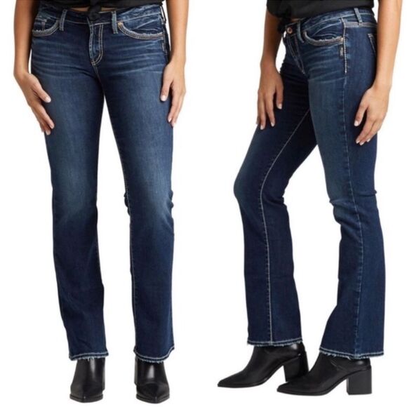 Silver Suki Mid Slim BOOT Cut Jeans Size 27 X 33 - Picture 1 of 9